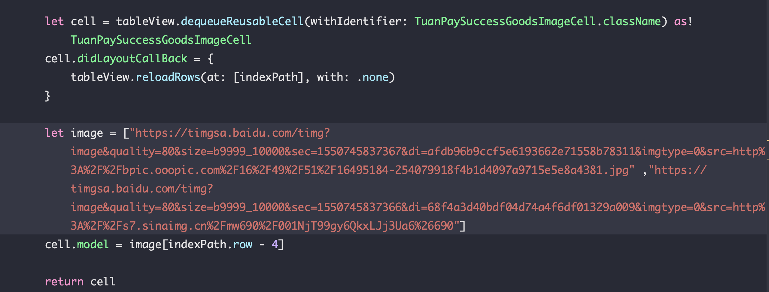 cellForRowAt indexPath